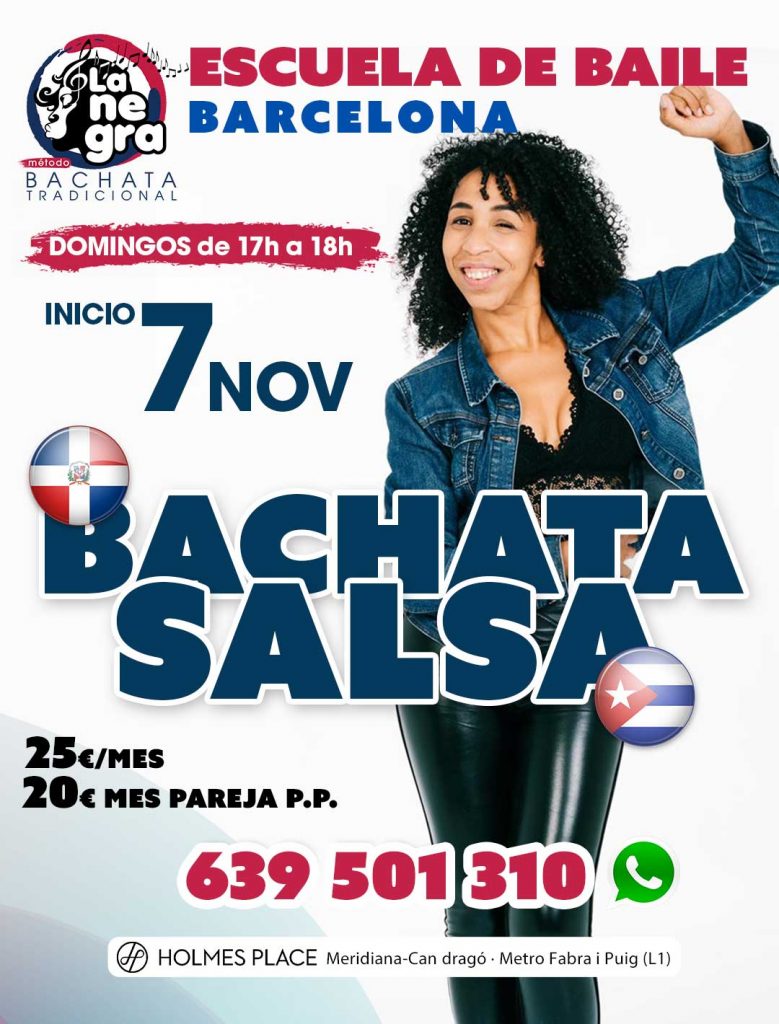 escuela de baile salsa, bachata evelyn la negra en barcelona
